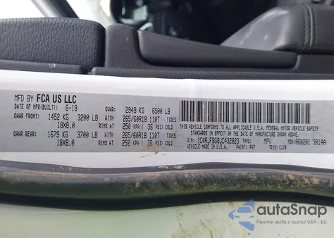 2018 Jeep Grand Cherokee Limited 4X4 z USA, uszkodzony, nr VIN 1C4RJFBG8JC432823